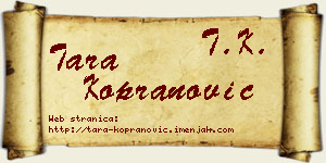 Tara Kopranović vizit kartica